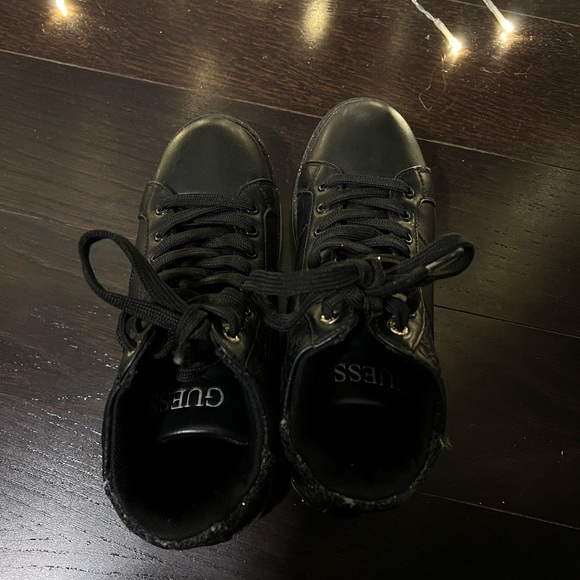 Size 7.5 Guess Black & Golden Boots - Picture 4 of 5